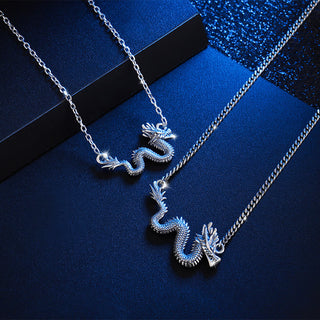 Buddha Gift 925 Sterling Silver Year Of The Dragon Auspicious Dragon Protection Chain Necklace Pendant