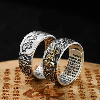 Buddha Gift Chinese Zodiac Natal Buddha Wealth Luck Adjustable Ring
