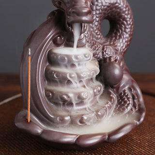 Buddha Gift Dragon Pattern Success Ceramic Incense Burner Decoration