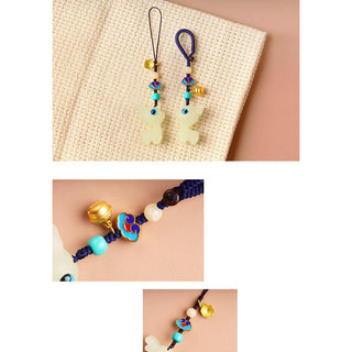 Buddha Gift Mini Cute Deer Glowstone Luminous Lucky Deer Energy Key Chain Phone Car Hanging Decoration