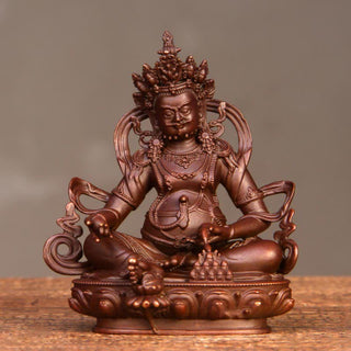 Buddha Gift Yellow Jambhala Bodhisattva Figurine Compassion Copper Statue Home Office Decoration