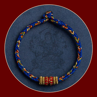 Buddha Gift Tibet Handmade Chinese Zodiac Natal Buddha Luck Strength Braided String Bracelet