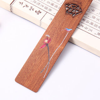 Buddha Gift 4Pcs Four Seasons Plum Orchid Bamboo Chrysanthemum Peking Opera Mask Wood Bookmarks With Gift Box