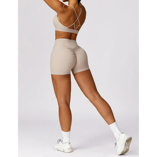 Buddha Gift Gym Sports Yoga Backless Bra Crop Tank Top Breathable Shorts