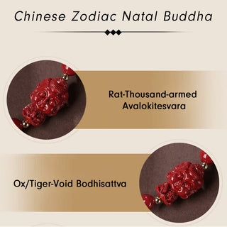 Buddha Gift Chinese Zodiac Natal Buddha Cinnabar Amulet Blessing String Bracelet
