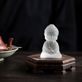 Buddha Gift Mini Tathagata Buddha Liuli Serenity Desk Decoration
