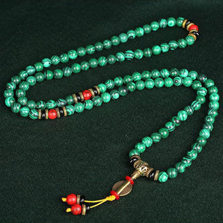 Buddha Gift Tibetan 108 Mala Malachite Beads Bracelet Necklace