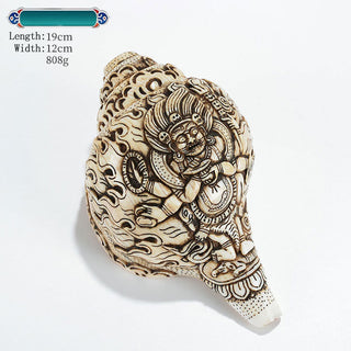 Buddha Gift Tibetan Handmade Engraved Shankha Buddha Avalokitesvara Conch Shell Wealth Decoration