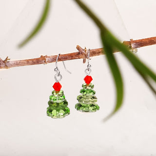 Buddha Gift Various Crystals Christmas Tree Amethyst Peace Healing Drop Earrings