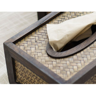 Buddha Gift Handmade Bamboo Woven Wood Tissue Box Wooden Tissue Holder Wipes Boxes Decoration