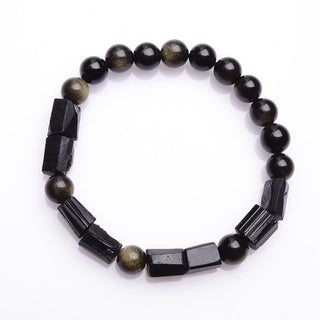 Buddha Gift Gold Sheen Obsidian Black Tourmaline Wealth Bracelet