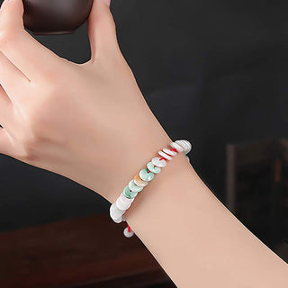 Buddha Gift Round Jade Lucky Red String Weave Bracelet