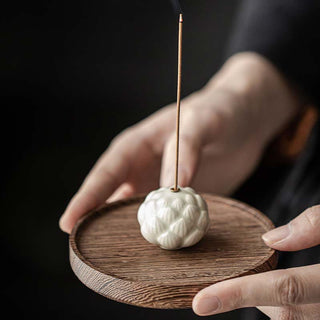 Buddha Gift Mini Lotus Flower Meditation Ceramic Stick Small Incense Burner Decoration