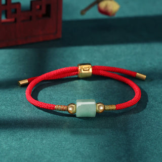 Buddha Gift Tibet Handmade Green Aventurine Red Stone Malachite Luck Protection Braided Rope Bracelet
