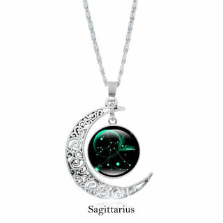 Buddha Gift 12 Constellations of the Zodiac Moon Protection Necklace Chain Pendant