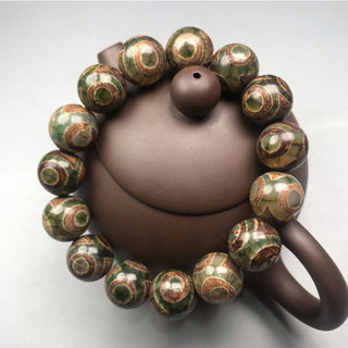 Buddha Gift Three-eyed Dzi Bead Sardonyx Luck Bracelet