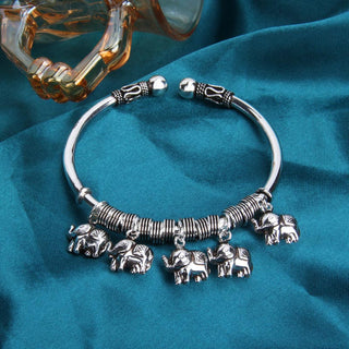 Buddha Gift 925 Sterling Silver Elephant Strength Bracelet Bangle
