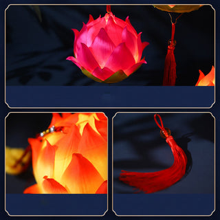 Buddha Gift DIY Lotus Flower Dragon Lantern Tassel Lamp Decoration
