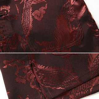 Buddha Gift Tang Suit Men Hanfu Chinese Dragon Traditional Clothes Kung Fu Shirt Uniform Long Sleeved Coat Tops and Pants Clothing Men's Set