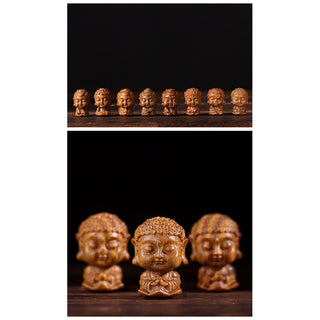Buddha Gift Chinese Zodiac Natal Buddha Green Sandalwood Lotus Engraved Positive Home Decoration