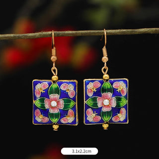 Buddha Gift Lotus Butterfly Flower Alloy Copper Enlightenment Drop Earrings