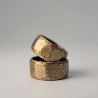 Buddha Gift Tibetan Simple Design Copper Brass Frosted Wealth Ring