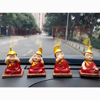 Buddha Gift Hand Painted Tibetan Lama Figures Carved Creative Home Office Car Decoration Ornament