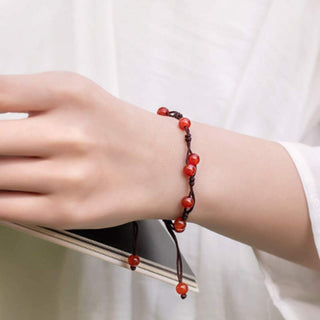 Buddha Gift Red Agate Moss Agate Cinnabar Calm Bracelet