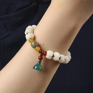 Buddha Gift Natural Bodhi Seed Red Agate Bodhi Calm Harmony Engraved Pumpkin Bead Lotus Bracelet