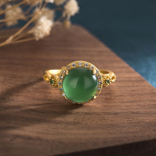 Buddha Gift Green Jade Fortune Ring