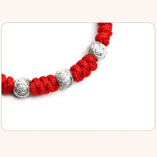 Buddha Gift 925 Sterling Silver King Kong Knot Multicolored Red String Strength Handmade Braided Kids Child Bracelet