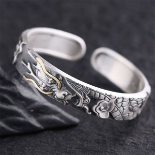Buddha Gift 999 Sterling Silver Dragon Strength Protection Bracelet Bangle