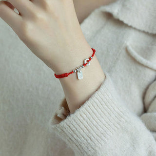 Buddha Gift 925 Sterling Silver Auspicious Clouds Peace Buckle Safe And Sound Bracelet Anklet