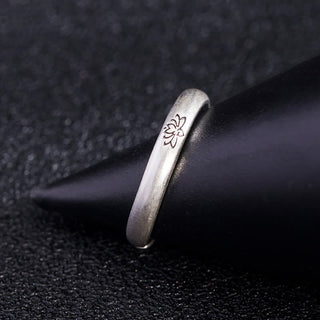 Buddha Gift 925 Sterling Silver Lotus Flower Enlightenment Ring