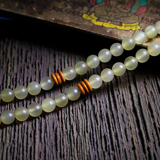 Buddha Gift 108 Mala Beads Tibet Sheep Horn Amber Luck Bracelet