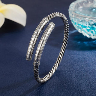 Buddha Gift Tibetan Heart Sutra White Copper Charm Bracelet