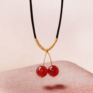 Buddha Gift Natural Red Agate Chalcedony Self-acceptance Confidence String Bead Bracelet Necklace Pendant