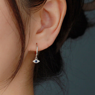 Buddha Gift 925 Sterling Silver Evil Eye Blessing Protection Stud Earrings