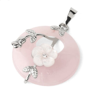 Buddha Gift Various Crystal Amethyst Green Aventurine Flower Healing Necklace Pendant
