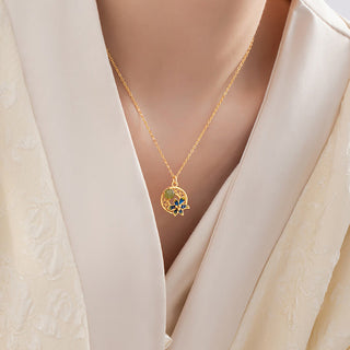 Buddha Gift 925 Sterling Silver Natural Hetian Cyan Jade Flower Luck Necklace Pendant Ring Earrings Set