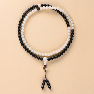 Buddha Gift Ebony YinYang Protection Necklace Mala