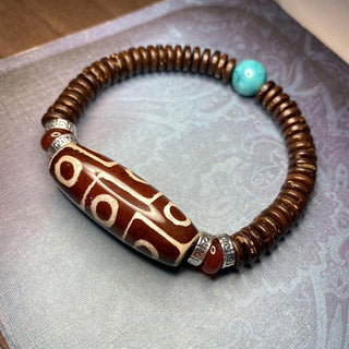 Buddha Gift Tibetan Nine-Eye Dzi Bead Wealth Bracelet