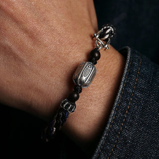 Buddha Gift 925 Sterling Silver Koi Fish Wealth Reincarnation Knot Braid String Bracelet