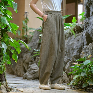 Buddha Gift Solid Color Loose Yoga Harem Pants With Pockets