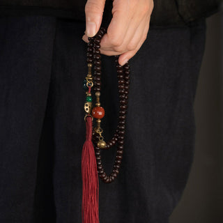 Buddha Gift 108 Mala Beads Natural Tibet Purple Bodhi Seed Auspiciousness Bracelet