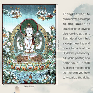 Buddha Gift Tibetan Embroidery White Tara Thangka Tapestry Wall Hanging Wall Art Meditation for Home Decor