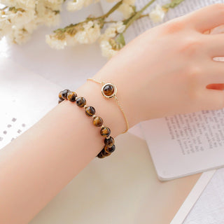 Buddha Gift Sun Stone Strawberry Quartz Crystal Positive Bracelet