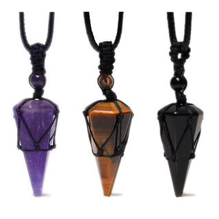 Buddha Gift Natural Stone Pointed Pendant Necklace