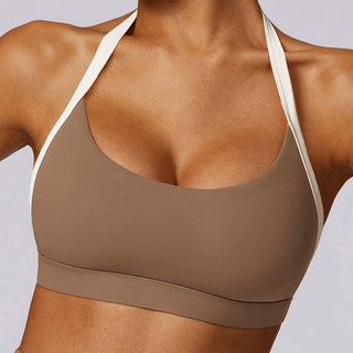Buddha Gift Solid Color Halter Neck Bra Long Sleeve Crop Tank Top Pants Sports Fitness Gym Yoga Outfits