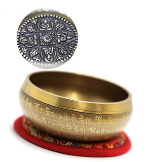Buddha Gift Tibetan Sound Bowl Handcrafted for Yoga Mindfulness and Meditation Singing Bowl Set